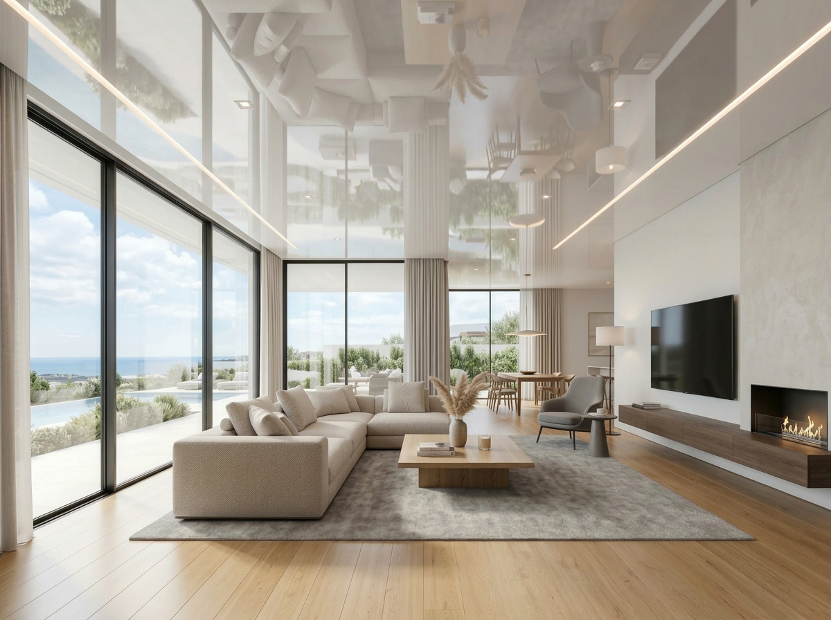 High Gloss stretch ceiling finish