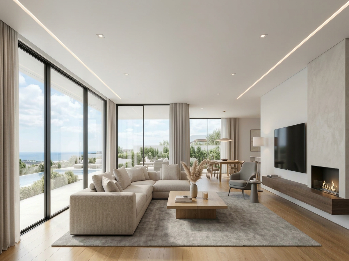 Matte White stretch ceiling finish