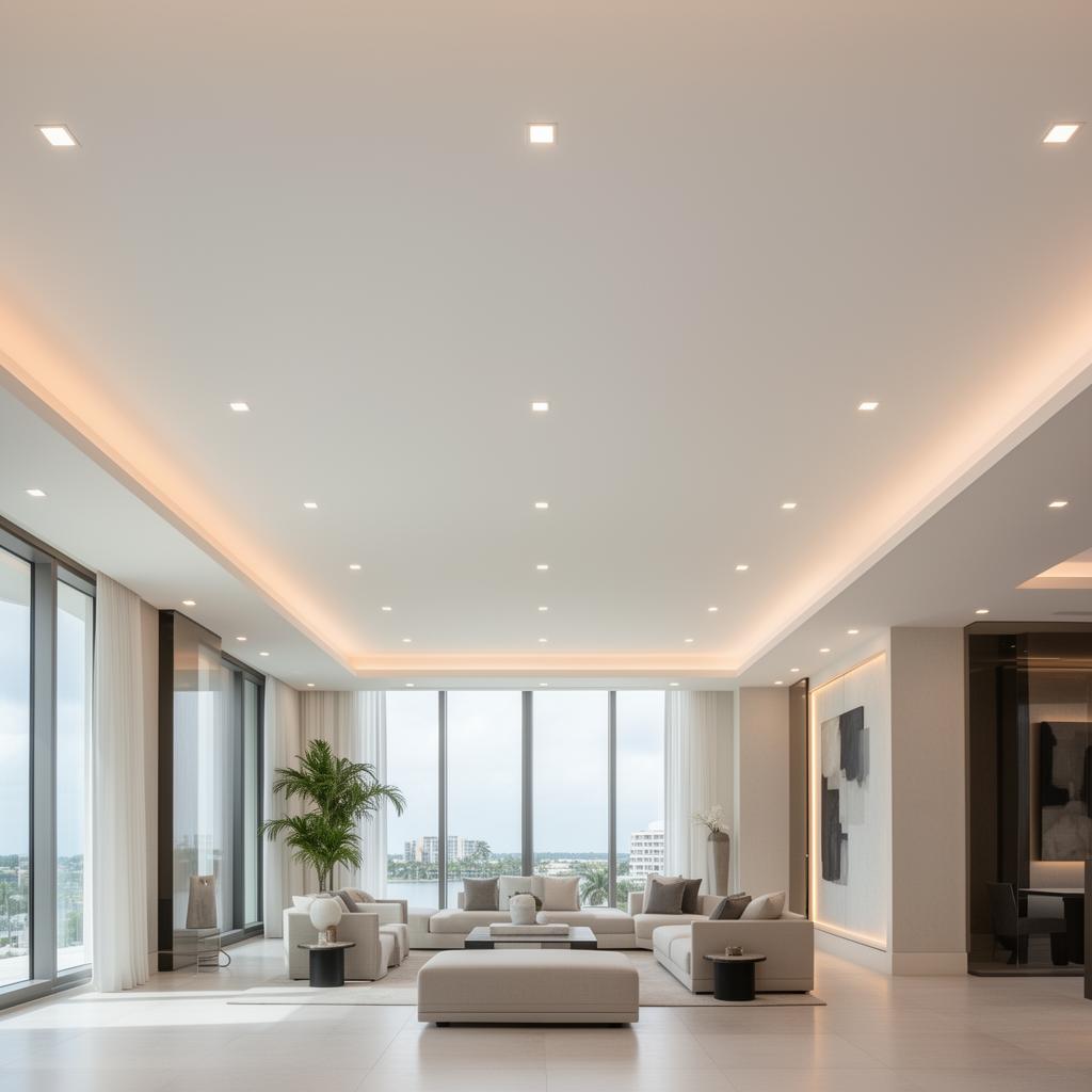 Recessed Downlighting for concrete ceiling