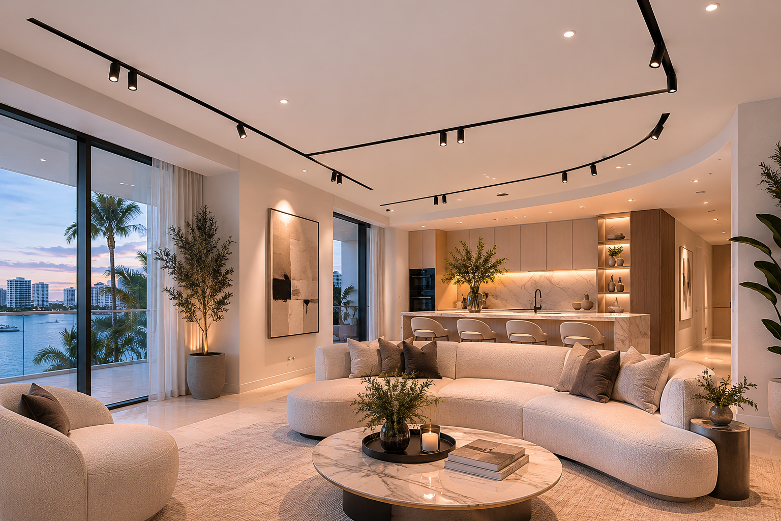 Recessed Track Lighting for concrete ceiling