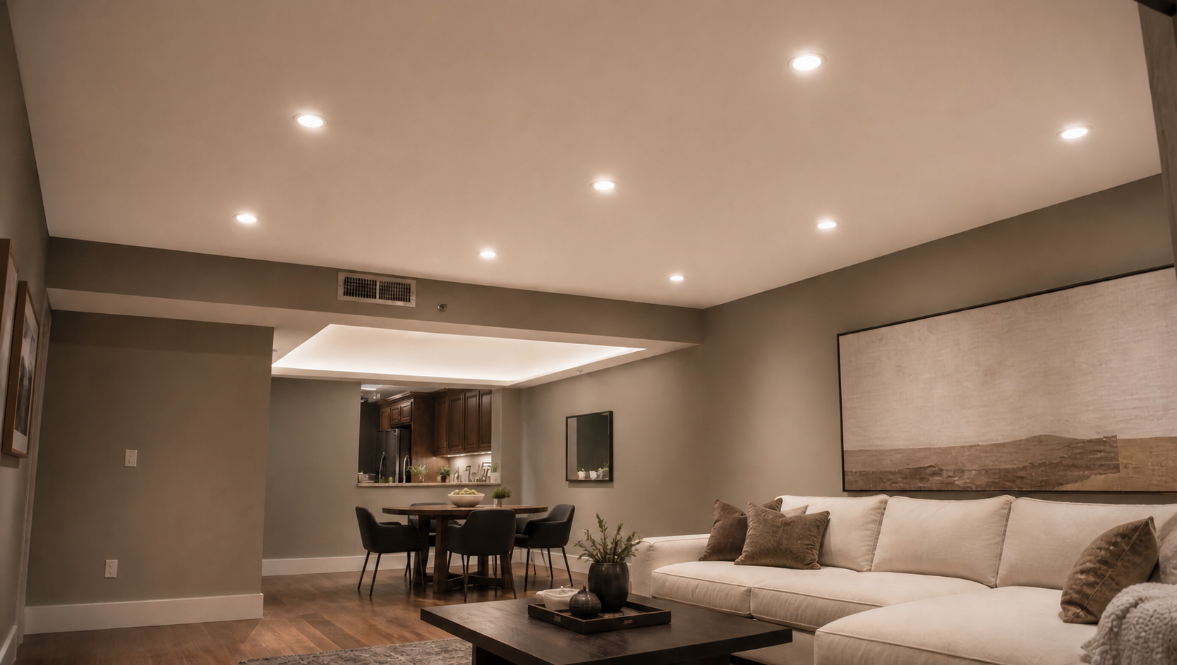 Matte White & Luminous Ceiling